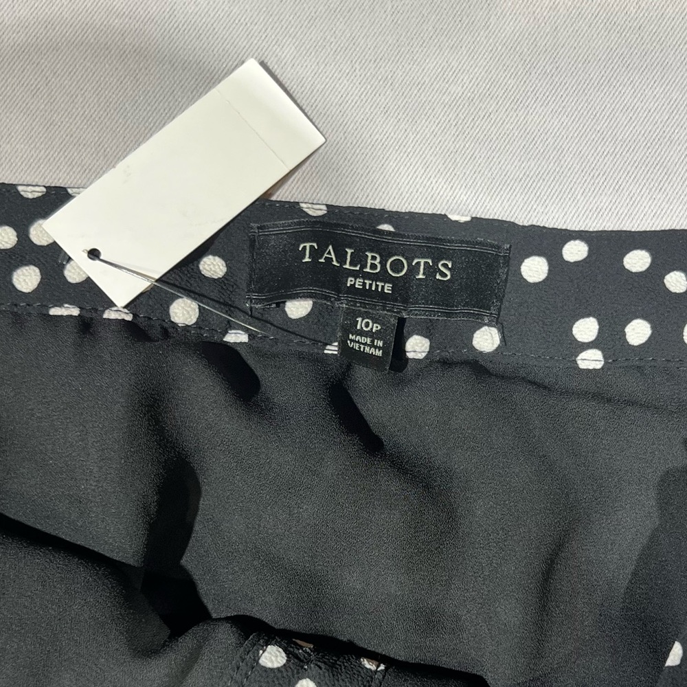 NWT  Talbots Women's Midi Polka Dot Lined Skirt With Botton Detail Size‎ 10P - Picture 6 of 9